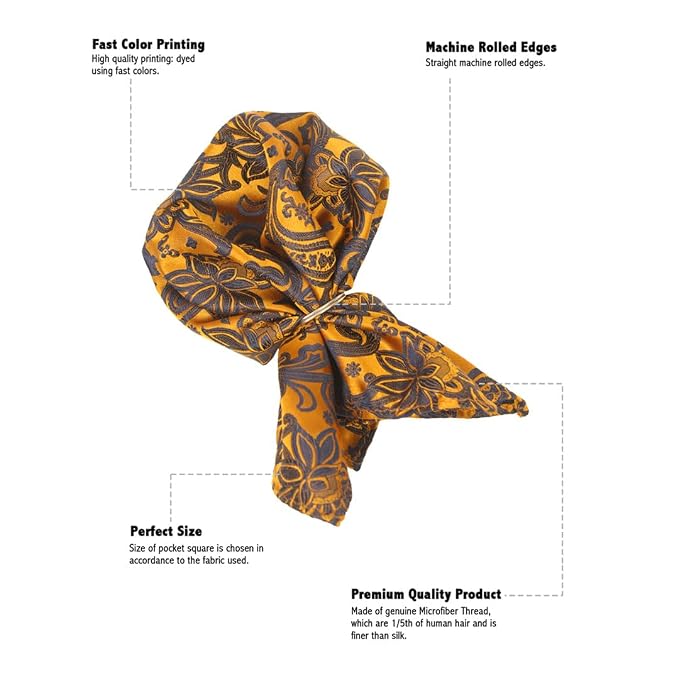 Peluche The Woodlot Copse Brown Cravat & Pocket Square set For Men