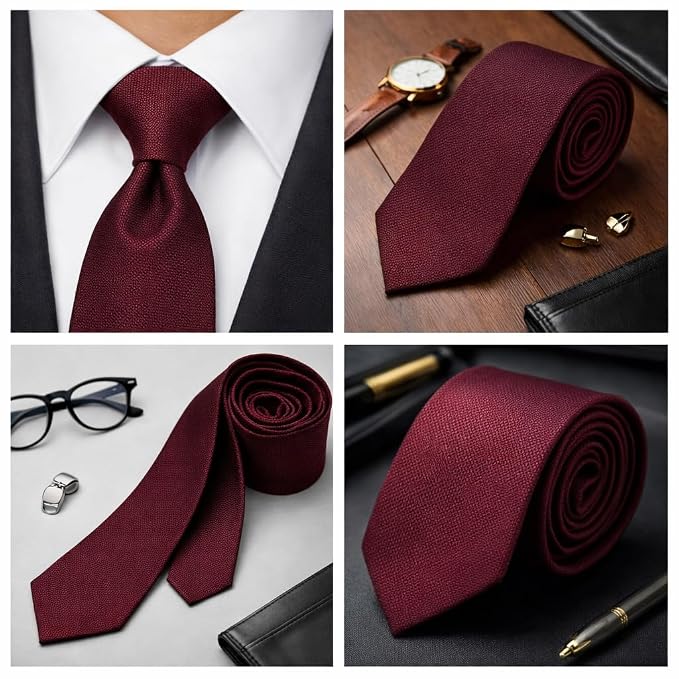 Men's Solid Micro Self Silk Necktie Formal/Casual Necktie For Men