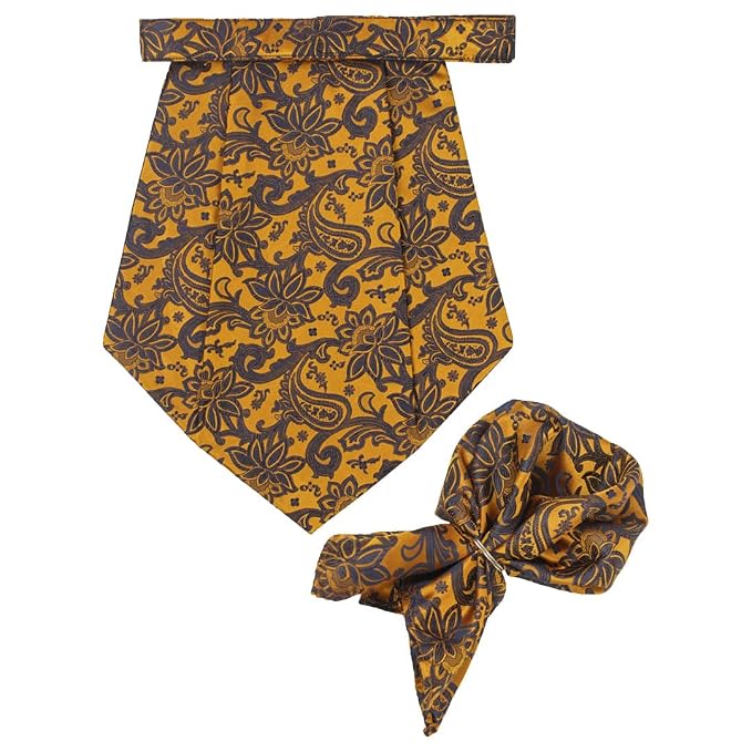 Peluche The Woodlot Copse Brown Cravat & Pocket Square set For Men