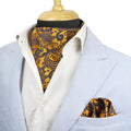 Peluche The Woodlot Copse Brown Cravat & Pocket Square set For Men